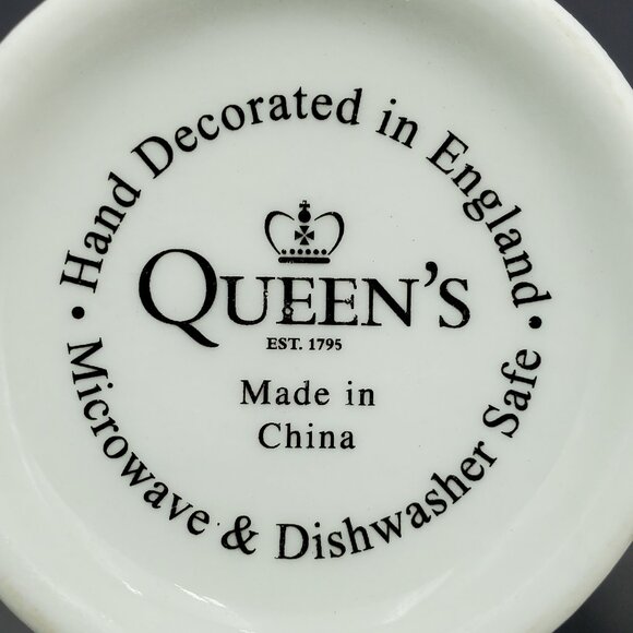 Alex Clark for Churchill Rooster Latte Mug Queen's Tall White Mug Chickens Dots - Picture 7 of 7